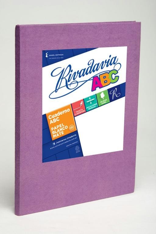 CUADERNO RIVADAVIA ABC 98 HOJAS 19X23.5 LILA RAYA