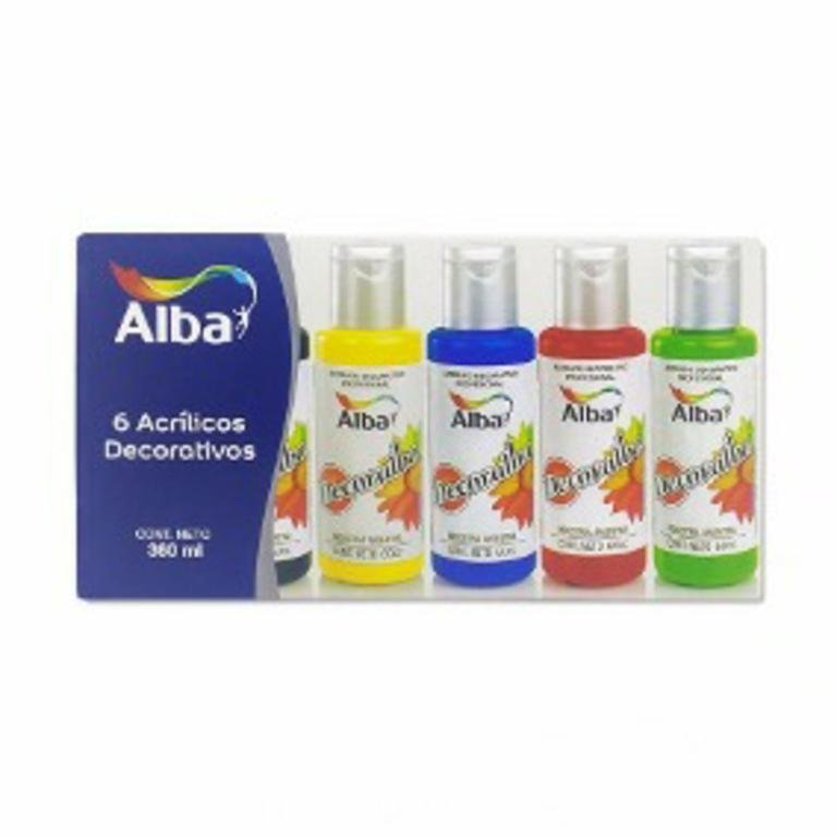 ACRILICO ALBA DECORALBA PRIMARIO 60 ML x 6 UNIDADES