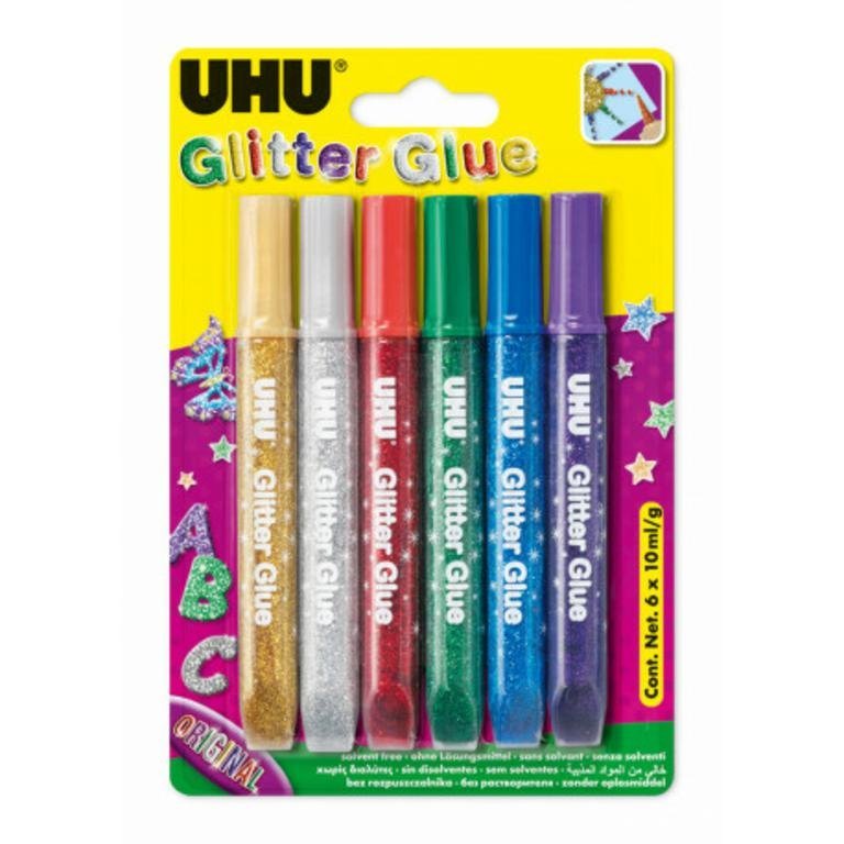ADHESIVO UHU GLITTER ORIGINAL 10 ML x 6    U39040