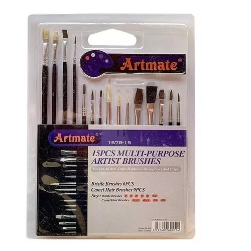 PINCEL SET ARTMATE x 15 UNIDADES          A1578-15