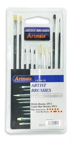 PINCEL SET ARTMATE x 10 UNIDADES          A1578-10