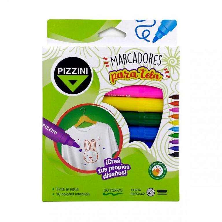 MARCADOR PIZZINI TELA 10 COLORES      8510