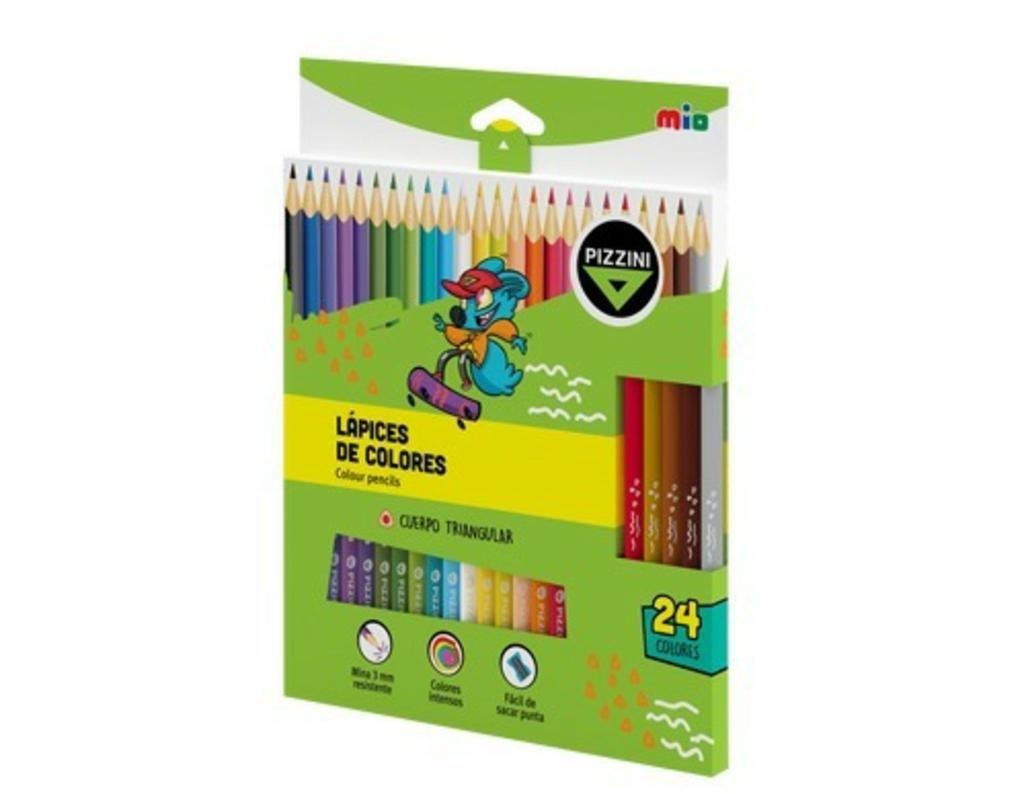 LAPIZ PIZZINI TRIANGULAR x 24 COLORES      LML2724