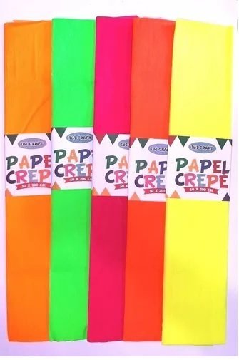 PAPEL CREPE COLOR FLUO NARANJA x 1 UNIDAD