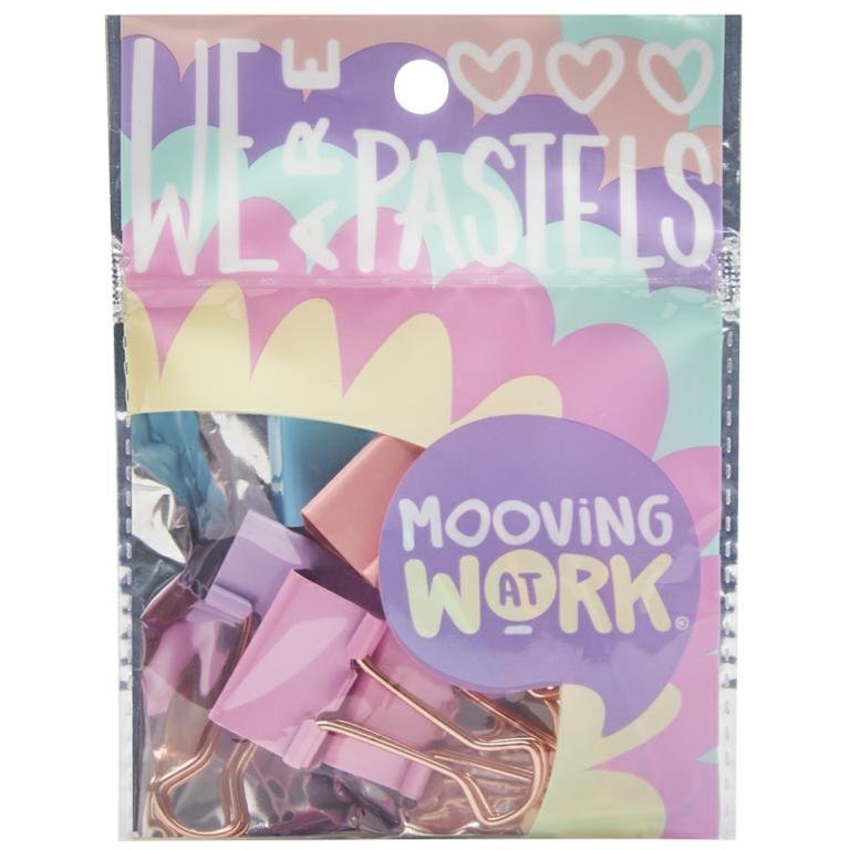 MOOVING AT WORK PASTEL BINDER CLIPS x 25 MM  2102020201