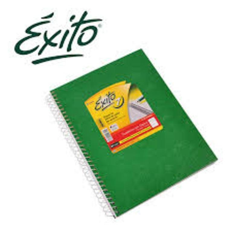 CUADERNO EXITO E7 ESPIRAL 100 HOJAS VERDE CUADRO