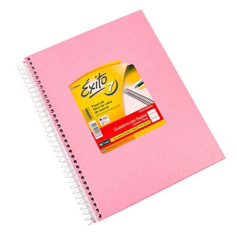 CUADERNO EXITO E7 ESPIRAL 60 HOJAS ROSA RAYA