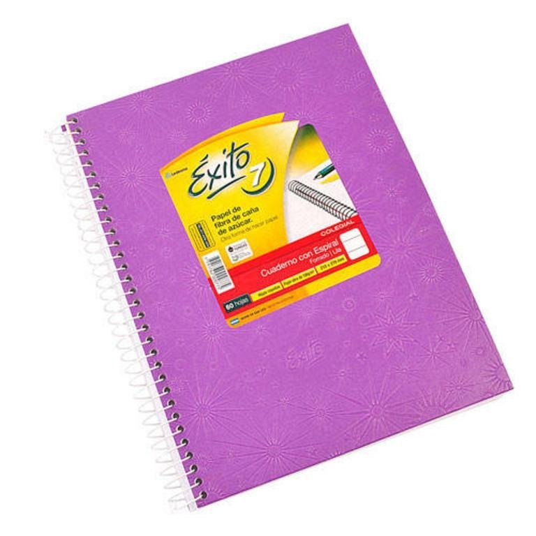 CUADERNO EXITO E7 ESPIRAL 60 HOJAS LILA RAYA