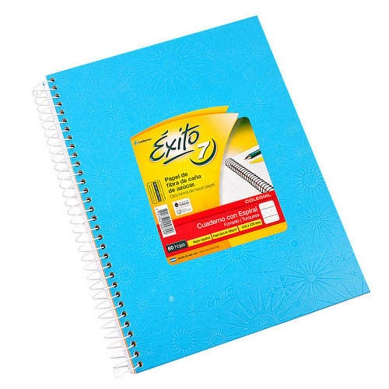 CUADERNO EXITO E7 ESPIRAL 60 HOJAS CELESTE RAYA