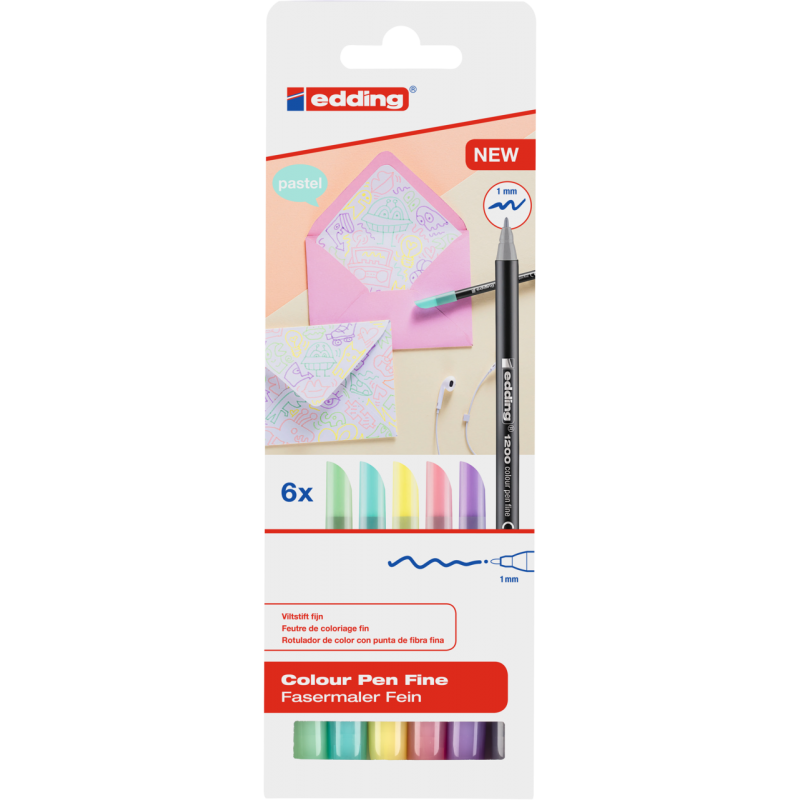 MARCADOR EDDING 1200 PASTEL  x 6 UNIDADES
