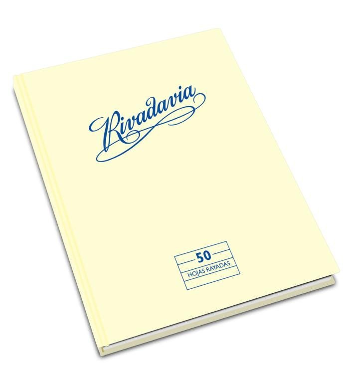 CUADERNO RIVADAVIA TAPA DURA 50 HOJAS RAYA