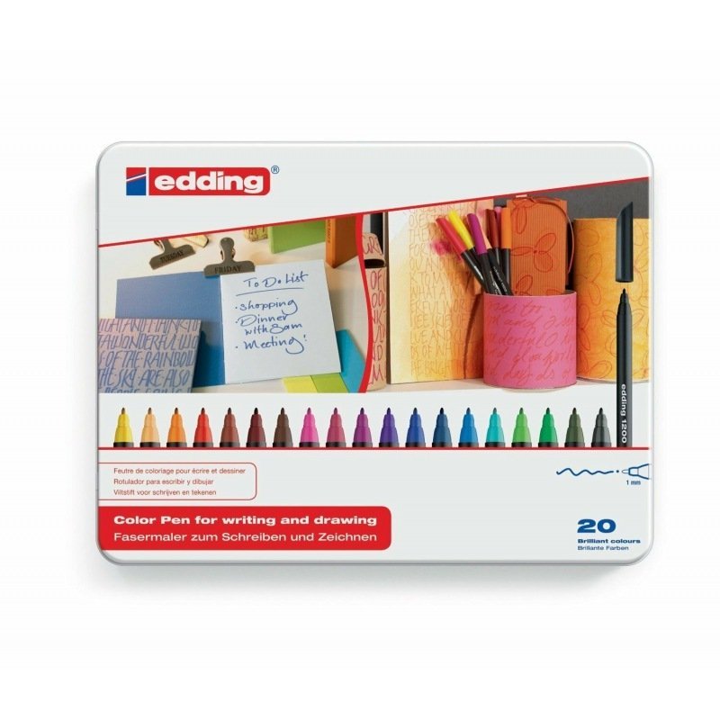 MARCADOR EDDING 1200 x 20 COLORES EST.METALICO