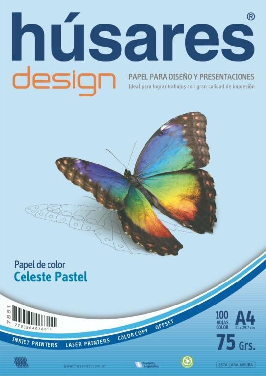 RESMA HUSARES A4 75 GRS x 100 HS CELESTE    7851