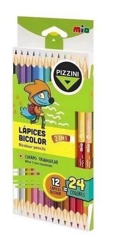 LAPIZ PIZZINI TRIANGULAR BICOLOR x 24 COL. LML4712