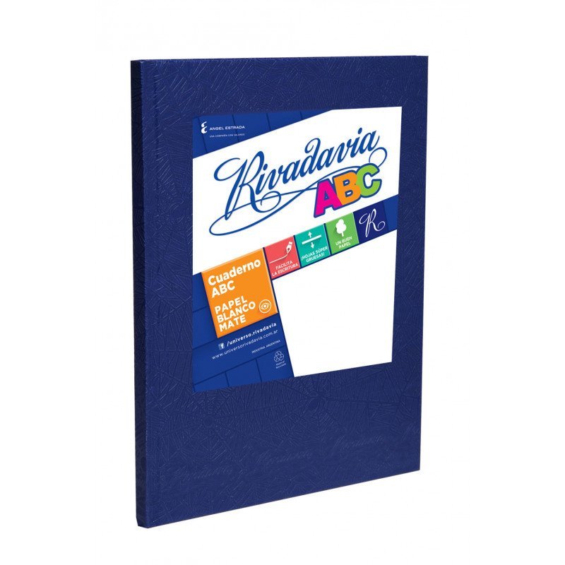 CUADERNO RIVADAVIA ABC 98 HOJAS 19X23.5 AZUL CUADRO