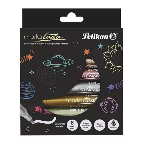 MARCADOR PELIKAN MARKATODO x 8 COLORES