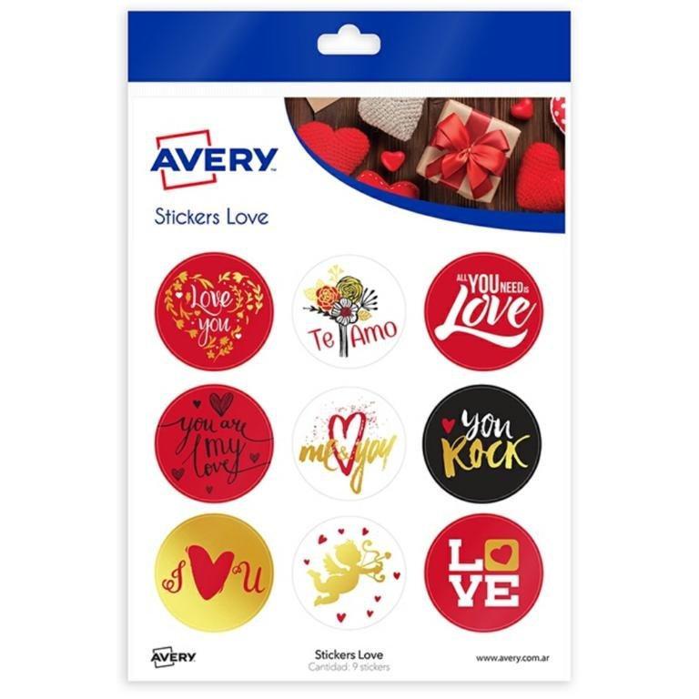 ETIQUETA AVERY LOVE RED 34003