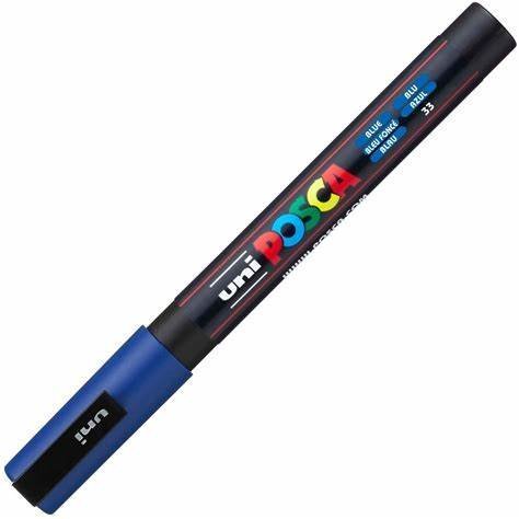 MARCADOR UNI POSCA PC-3M PUNTA MEDIA AZUL
