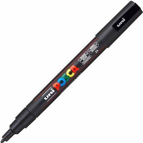 MARCADOR UNI POSCA PC-3M PUNTA MEDIA NEGRO