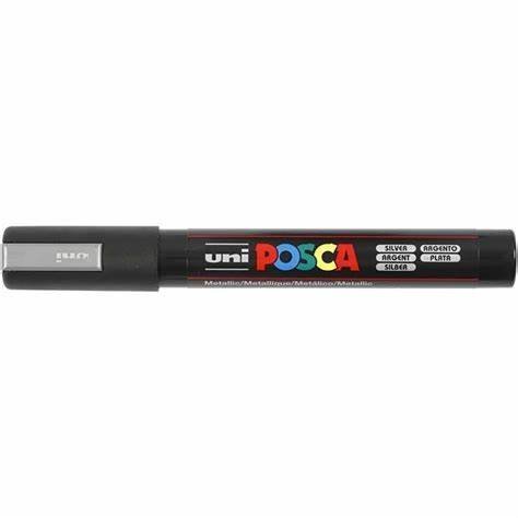 MARCADOR UNI POSCA PC-5M PUNTA GRUESA PLATA