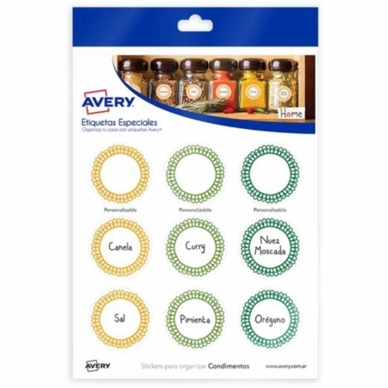 ETIQUETA AVERY ORG CONDIMENTOS 39000