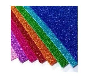 GOMA EVA GLITTER A4  2 mm ROJO x 1 HOJAS    250134