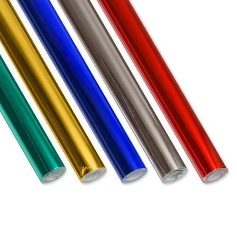 PAPEL GLASE METALIZADO ROLLO CELESTE 40 CM x 5 M