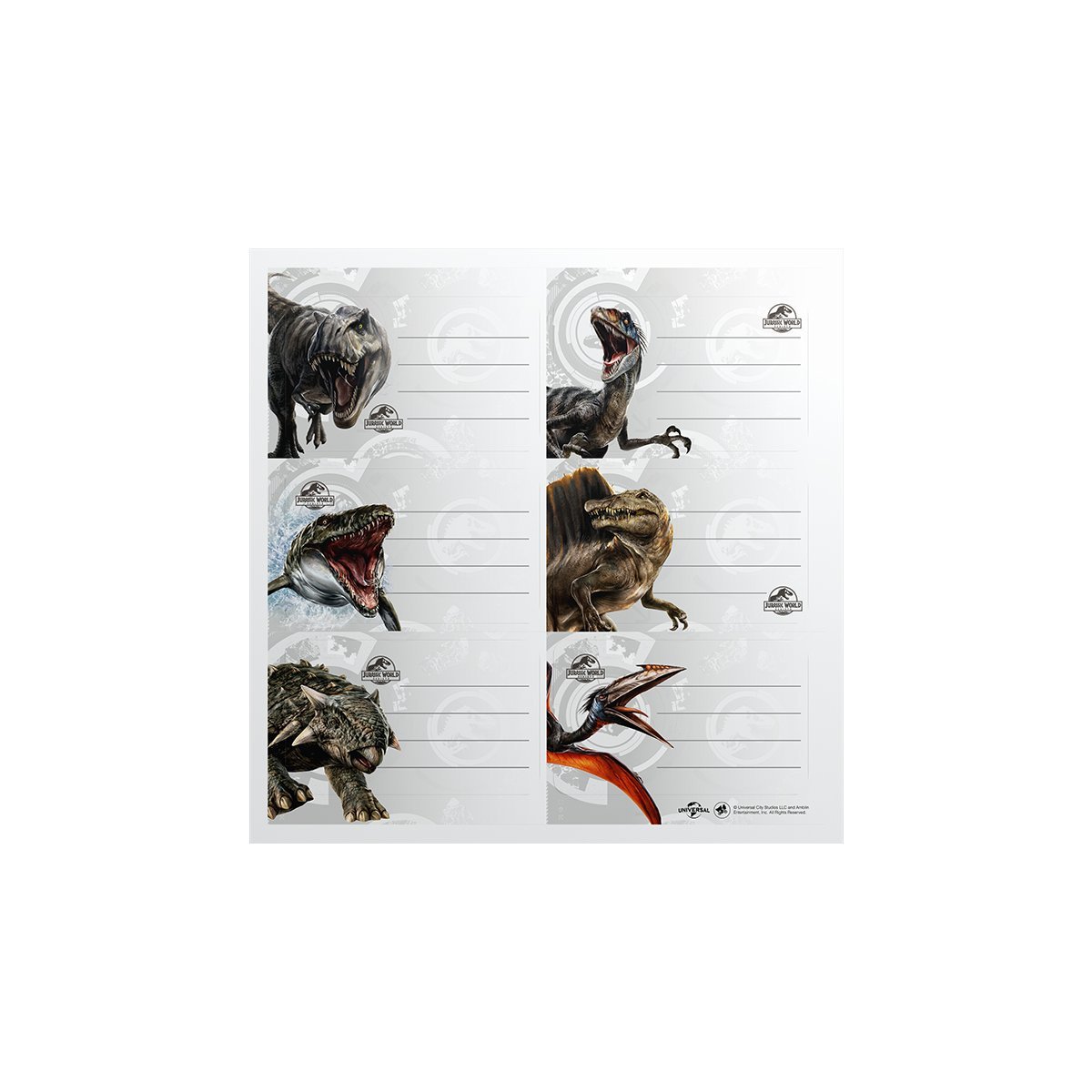 ETIQUETA ESCOLAR MOOVING JURASSIC WORLD