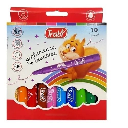 MARCADOR TRABI PINTURON x 10 COLORES