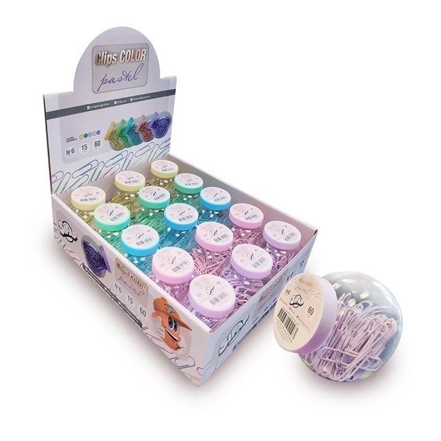 BROCHE CLIP SIFAP Nº 6 PASTEL x 60 UNIDADES