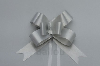 CINTA REGALO BALLOU MOÑO RAPIDO MEDIANO x 50 PLATEADO M30