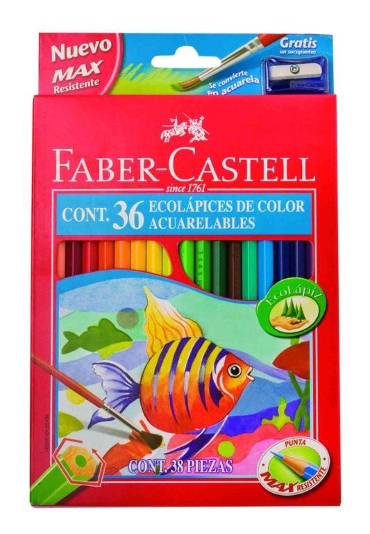 LAPIZ FABER CASTELL ECOLAPIZ ACUARELABLE x 36 COL.