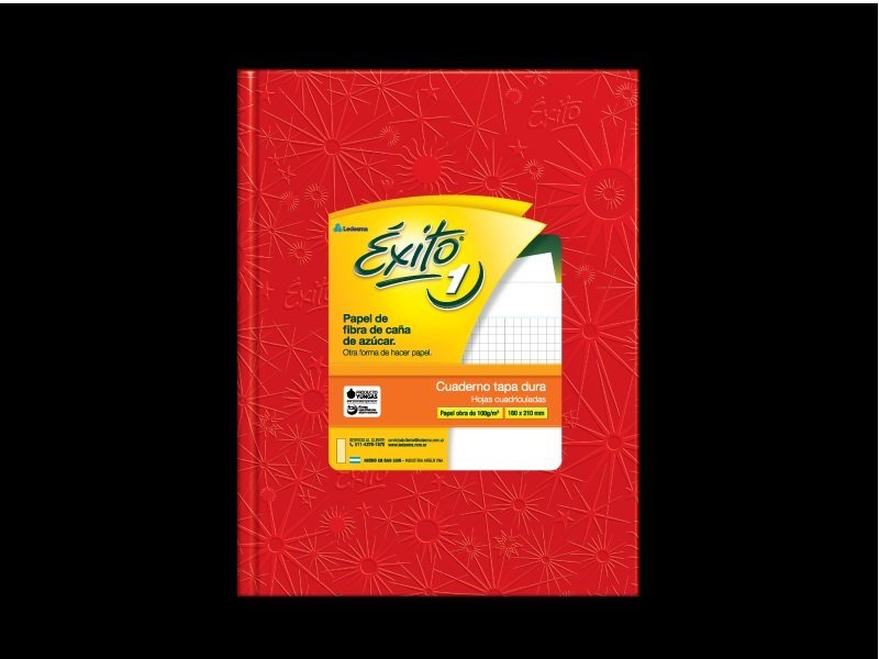 CUADERNO EXITO E1 TAPA DURA 100 HOJAS ARAÑA ROJO CUADRO