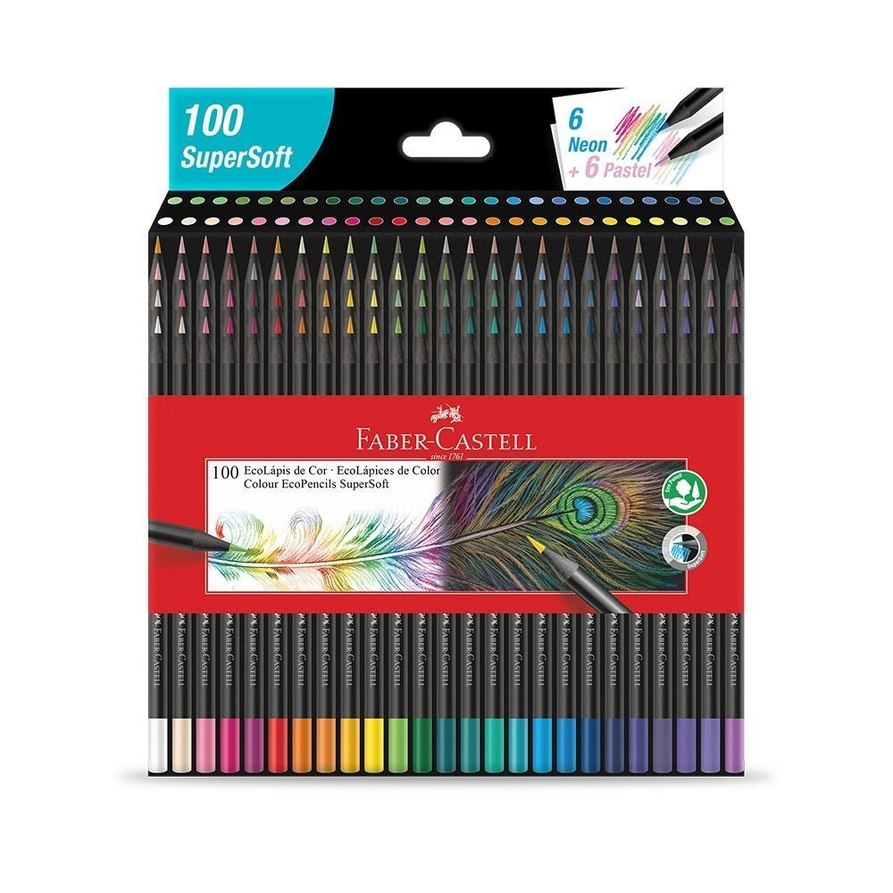 LAPIZ FABER CASTELL ECOLAPIZ SUPERSOFT x 100 COLORES