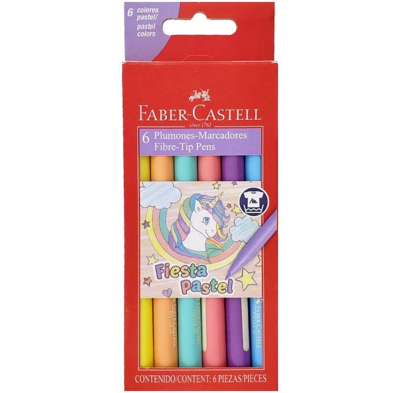 MARCADOR FABER CASTELL X  6 COLORES PASTEL