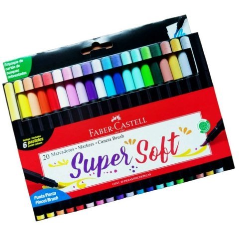 MARCADOR FABER CASTELL SUPERSOFT x 20 COLORES