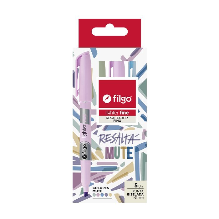 RESALTADOR FILGO LIGHTER FINE MUTE x 5 COLORES