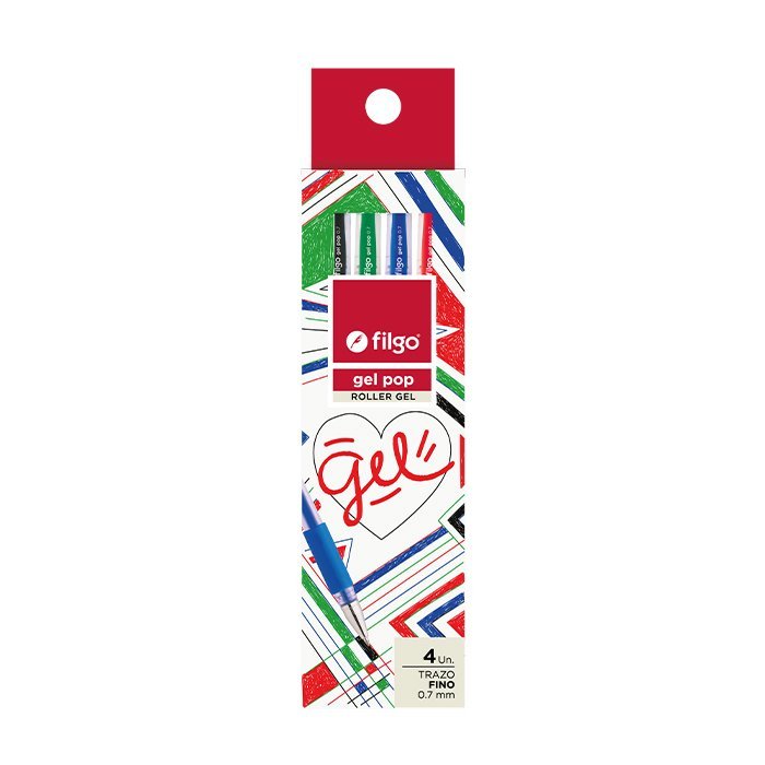BOLIGRAFO FILGO GEL POP CLASICO x 4 COLORES