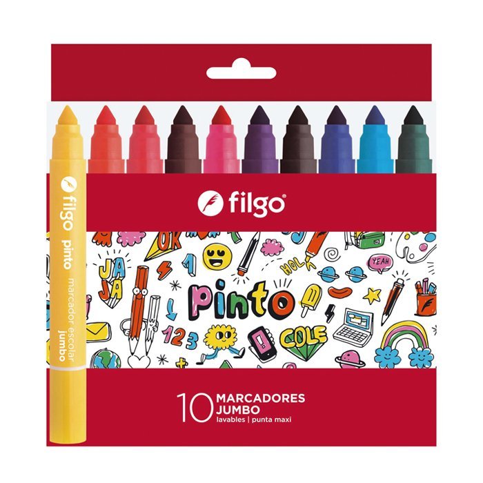 MARCADOR FILGO PINTO JUMBO x 10 COLORES