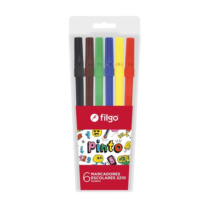 MARCADOR FILGO PINTO 2210 SURTIDO x 6 COLORES