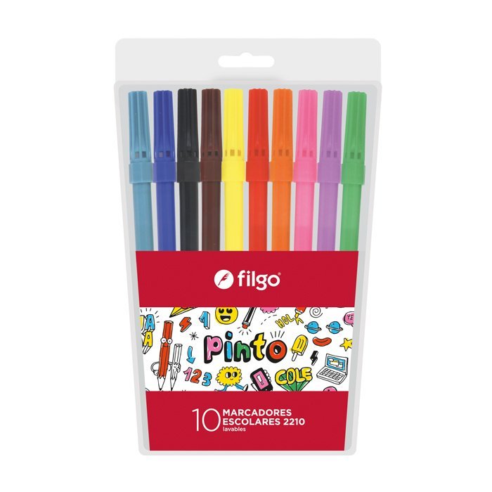 MARCADOR FILGO PINTO 2210 SURTIDO x 10 COLORES