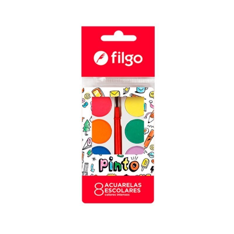 ACUARELA FILGO PINTO x 8 COLORES