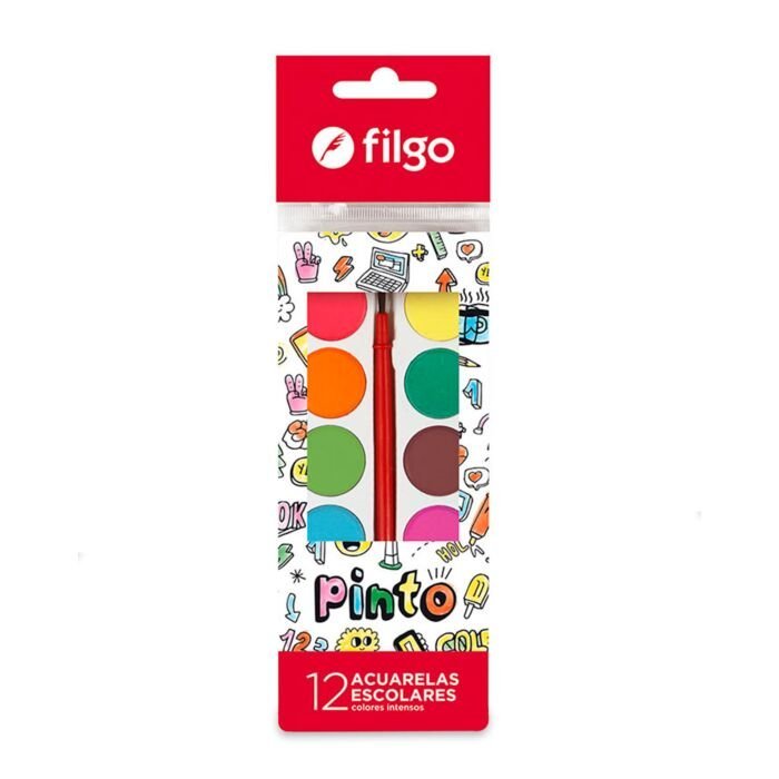 ACUARELA FILGO PINTO x 12 COLORES