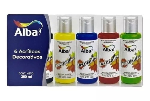 ACRILICO ALBA DECORALBA NAVIDAD 60 ML x 6 UNIDADES