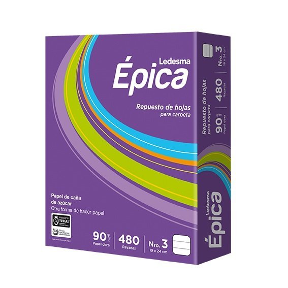 REPUESTO EPICA 90 GRS x 480 HOJAS CUADRO