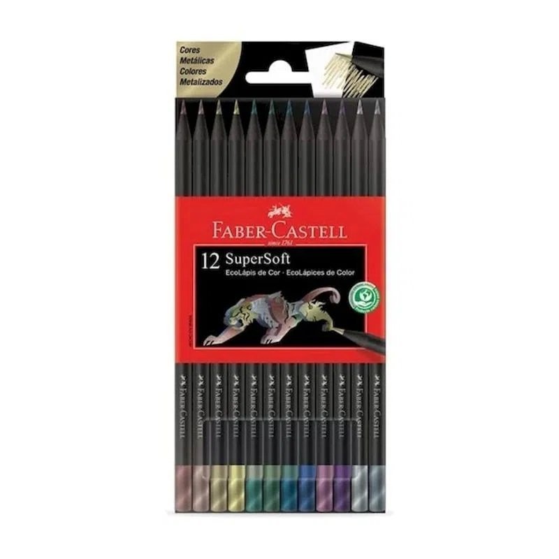 LAPIZ FABER CASTELL ECOLAPIZ SUPERSOFT x 12 METALICOS