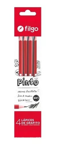 LAPIZ FILGO GRAFITO PINTO DE RESINA x 4 UNIDADES