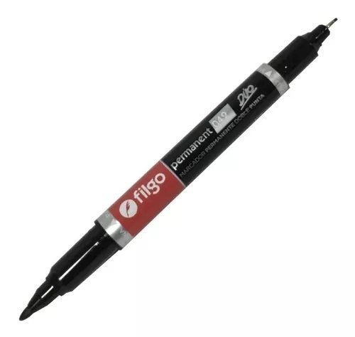 MARCADOR FILGO PERMANENTE 042 DOBLE PUNTA NEGRO x 1 UNIDAD