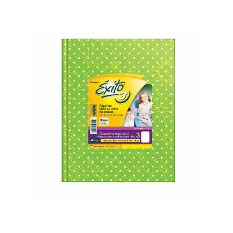 CUADERNO EXITO E3 TAPA DURA 48 HOJAS LUNARES VERDE MANZANA