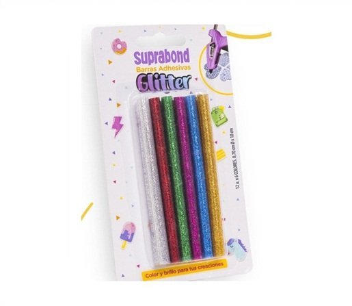 ADHESIVO PISTOLA ENCOLADORA GLITTER X 12 UNIDADES